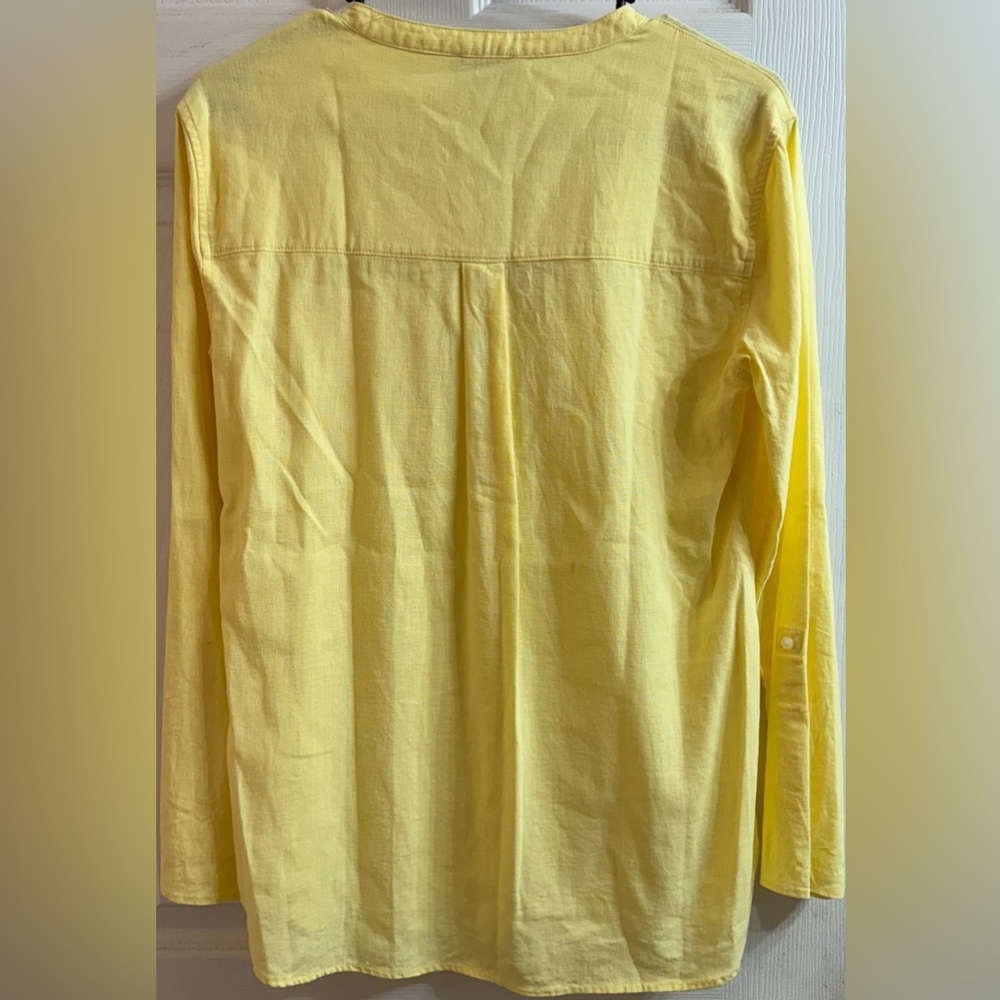 Chaps Yellow Pocket Blouse Women’s Size Small - Picture 2 of 3